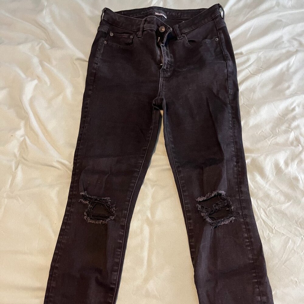 Black Ripped AE Skinny Jeans